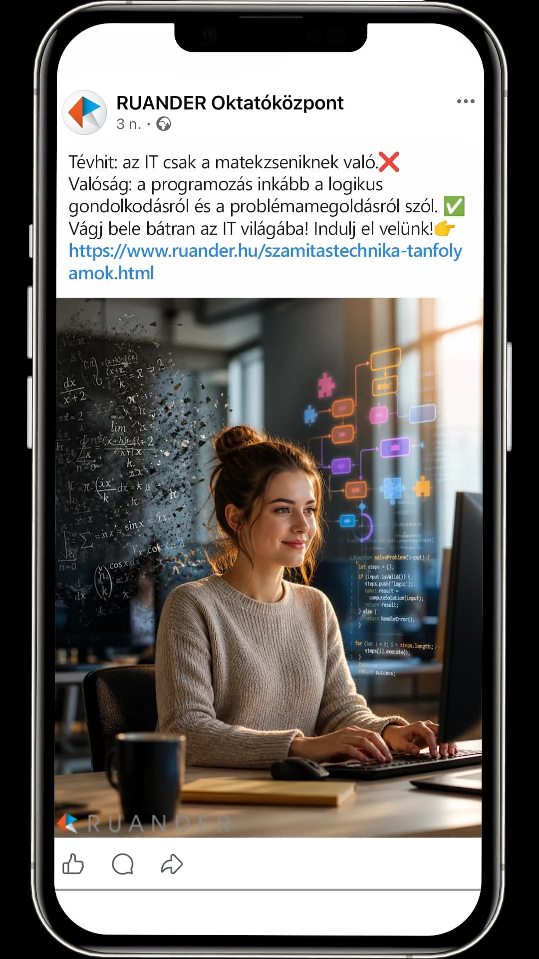 Ruander – szemléltető social poszt a Creative Hub sales prezentációjából